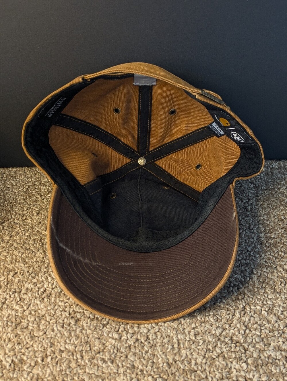 Carhartt x '47 Brand MLB Texas Rangers Hat Duck Canvas Strapback Hat - Picture 7 of 9